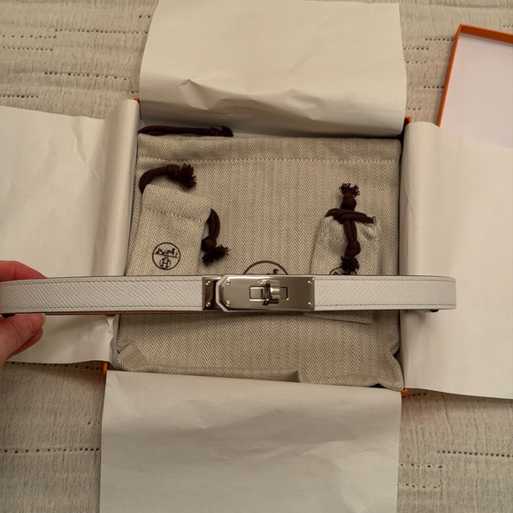 Hermes White Kelly Belt New - Picture 5 of 13